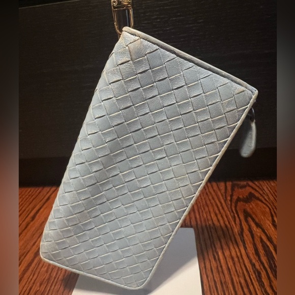 Light Blue Bottega Veneta Wallet Wristlet - Picture 3 of 14
